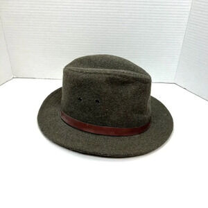 Vintage Kangol Wool Fedora Hat Mens M Union Made in USA Red Leather Ribbon